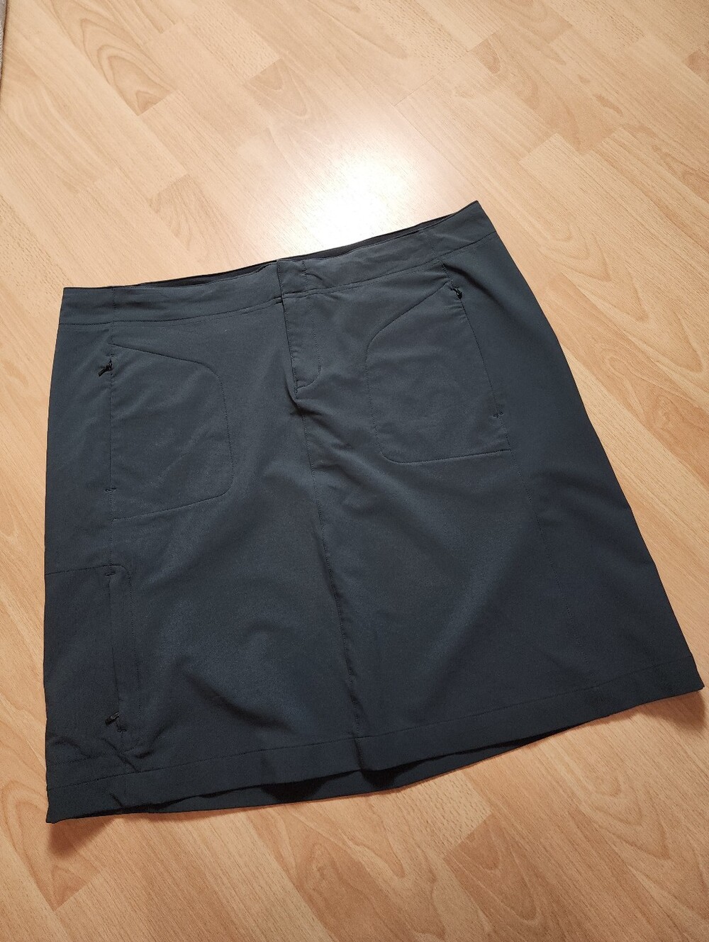Rei Black Skirt 3 Zipper Pockets Unlined Performance Hiking Activewear Size 16